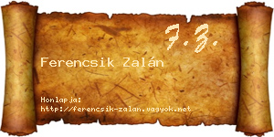 Ferencsik Zalán névjegykártya